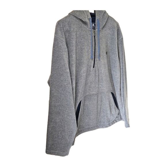 CHAMPION Men's New Gray & Blue 1/2 Zip-Up  Fleece Pullover Hoody. - Picture 3 of 9